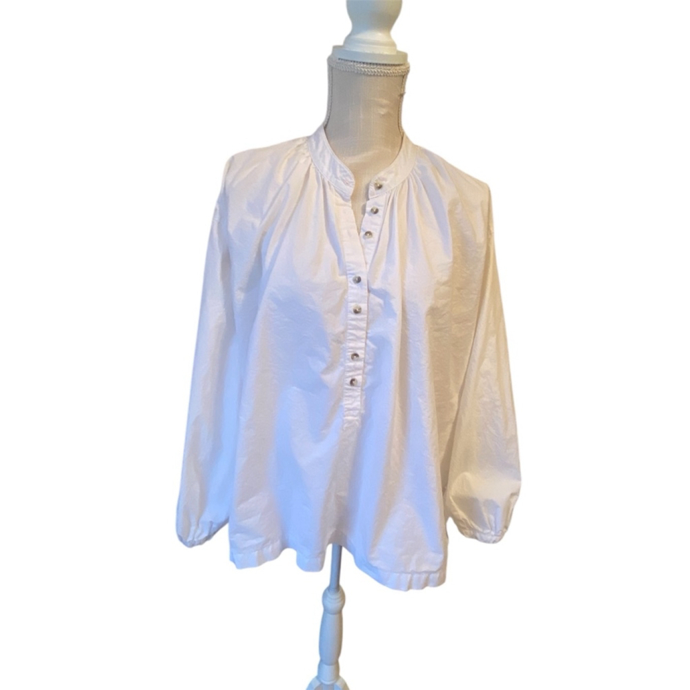 Women's Free People Blouse Size S White Long Sleeve oversized